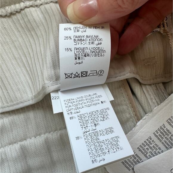 NWT Brunello Cucinelli Oversize Sand Beige Front Pleat Wide Leg Corduroy Pant 12 - Picture 11 of 16